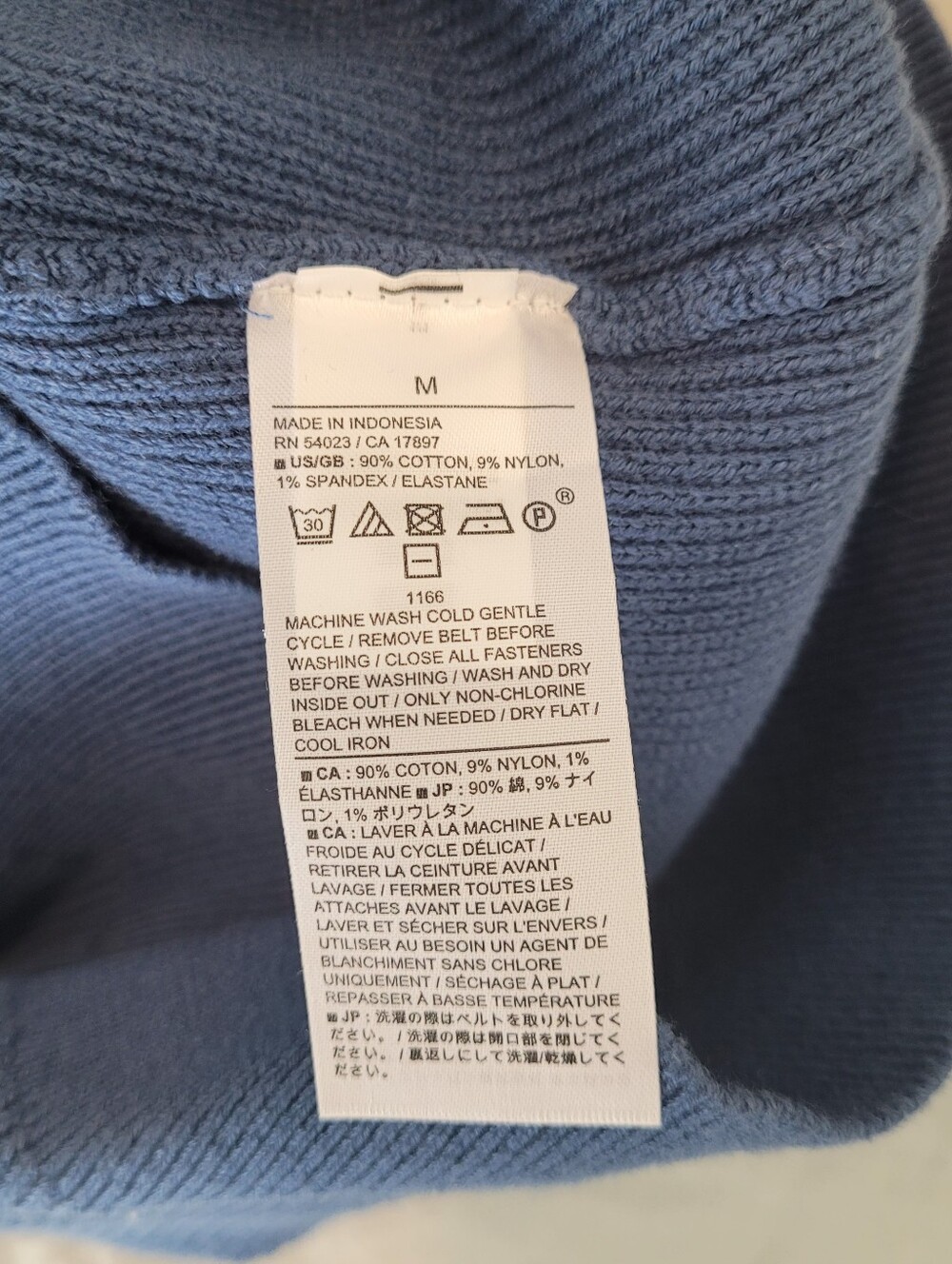 Banana Republic Halter Sweater Top Size M Blue Ribbed Knit Keyhole Tie NWT - Picture 6 of 7